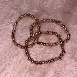 Elegant Gold Beaded Bracelet Set